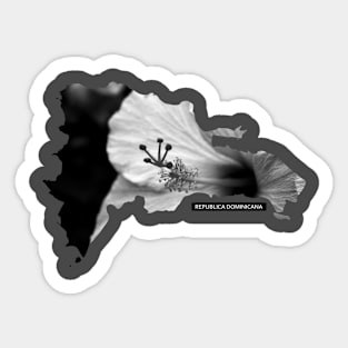 Dominican Republic Map Flower Hibiscus Photo Sticker